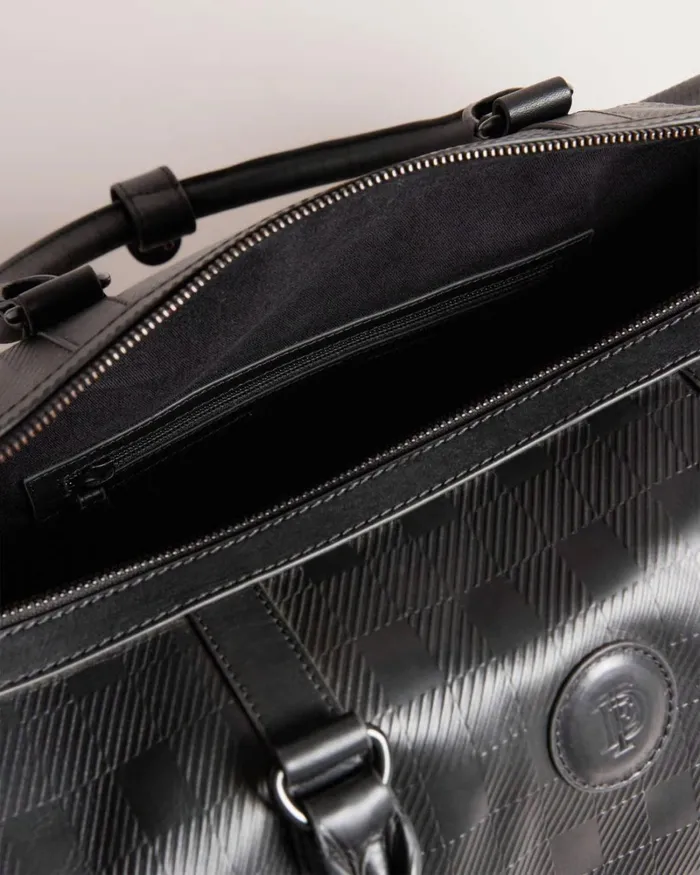 House Check Debossed Small Holdall Black Men Ted Baker Duffel Bags