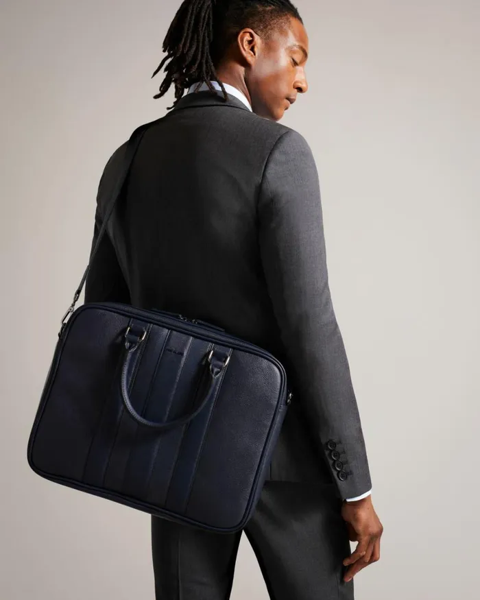 House Check PU Document Bag Navy Men Ted Baker Document Bags