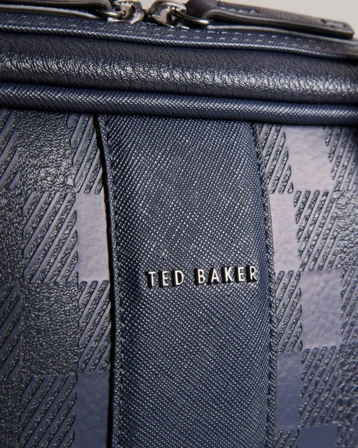 House Check PU Document Bag Navy Men Ted Baker Document Bags House Check PU Document Bag Navy Men Ted Baker Document Bags