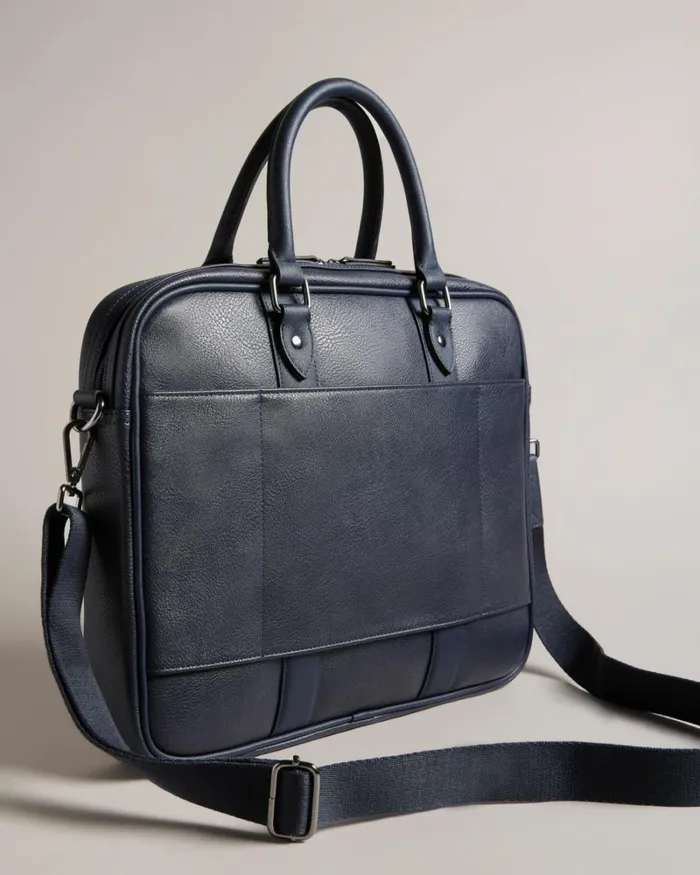 House Check PU Document Bag Navy Men Ted Baker Document Bags House Check PU Document Bag Navy Men Ted Baker Document Bags