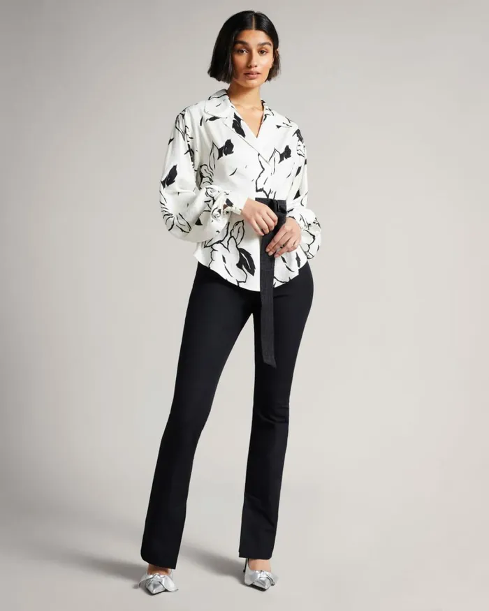 Integral Wrap Detail Top With Belt White Women Ted Baker Tops and TShirts Integral Wrap Detail Top With Belt White Women Ted Baker Tops and TShirts
