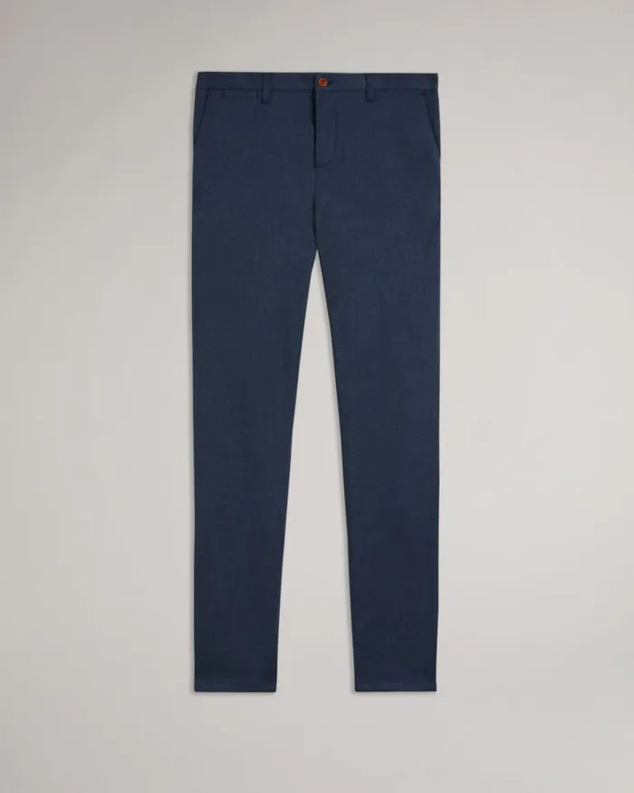 Irvine Fit Textured Trousers Navy Men Ted Baker Clothing
