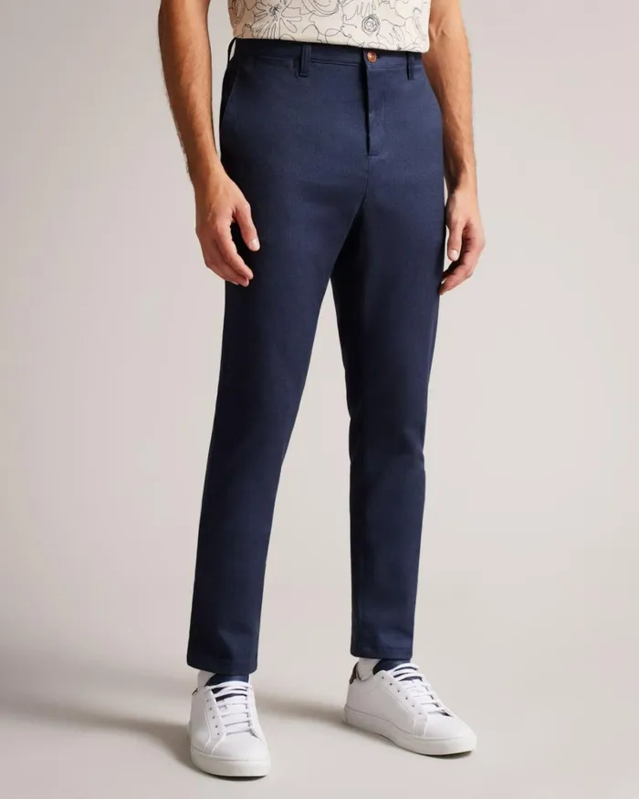 Irvine Fit Textured Trousers Navy Men Ted Baker Clothing Irvine Fit Textured Trousers Navy Men Ted Baker Clothing
