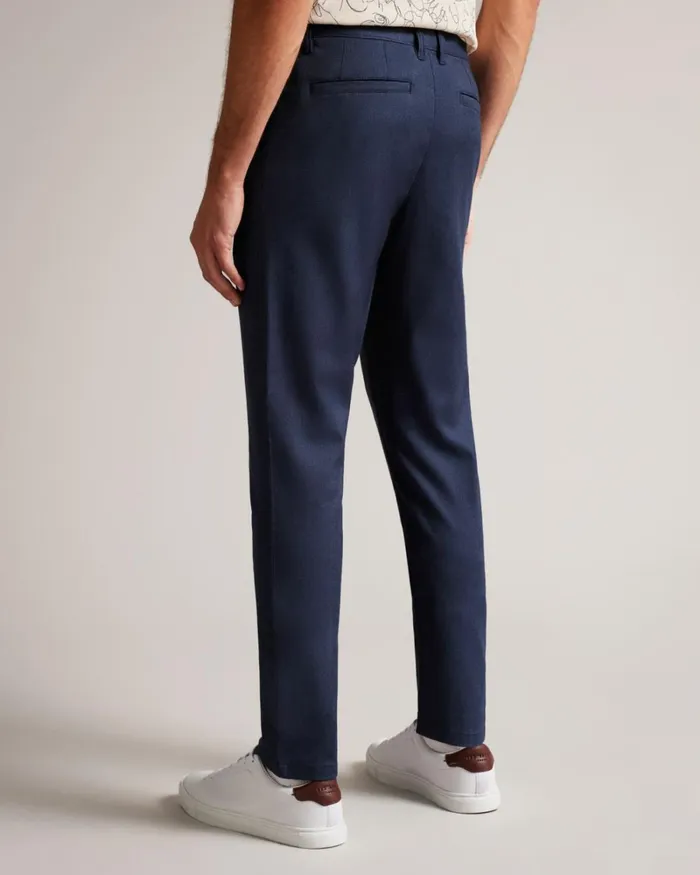 Irvine Fit Textured Trousers Navy Men Ted Baker Clothing Irvine Fit Textured Trousers Navy Men Ted Baker Clothing