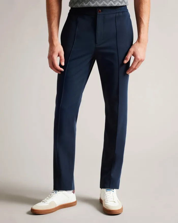 Irvine Slim Fit Elasticated Trousers Navy Men Ted Baker Clothing Irvine Slim Fit Elasticated Trousers Navy Men Ted Baker Clothing
