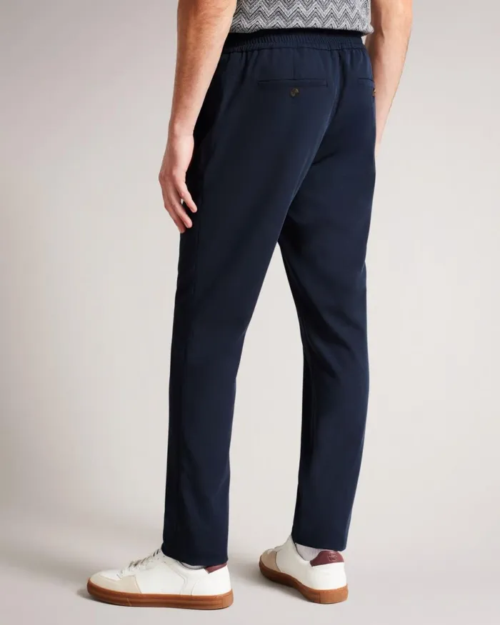 Irvine Slim Fit Elasticated Trousers Navy Men Ted Baker Clothing Irvine Slim Fit Elasticated Trousers Navy Men Ted Baker Clothing