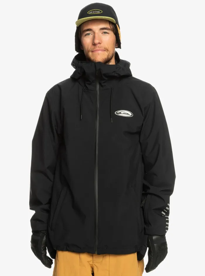 Jackets Men Quiksilver High In The Hood Technical Snow Jacket True Black