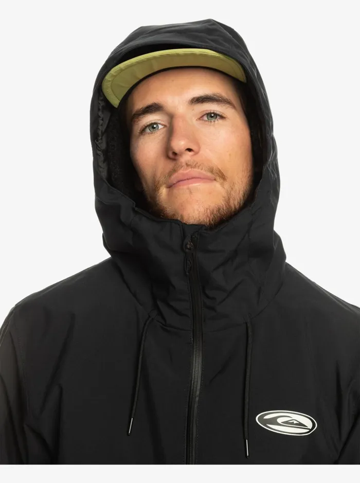 Jackets Men Quiksilver High In The Hood Technical Snow Jacket True Black