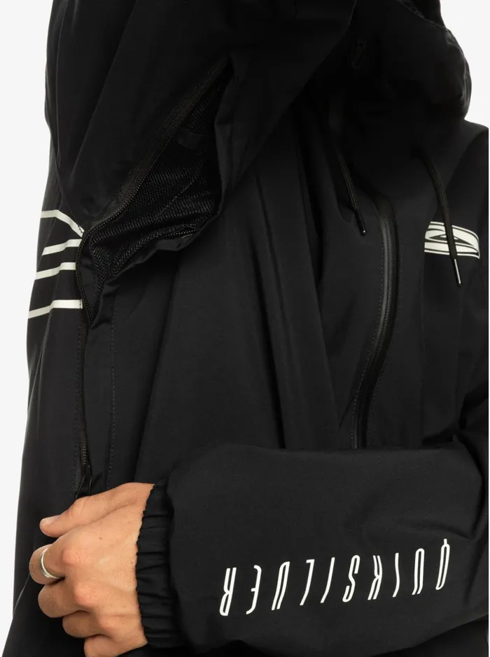 Jackets Men Quiksilver High In The Hood Technical Snow Jacket True Black