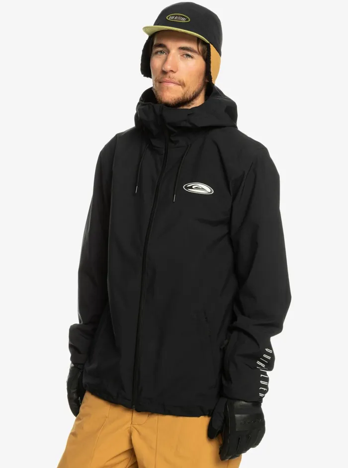 Jackets Men Quiksilver High In The Hood Technical Snow Jacket True Black