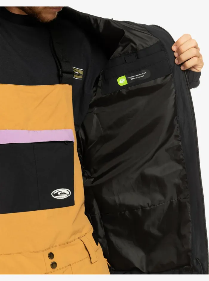 Jackets Men Quiksilver High In The Hood Technical Snow Jacket True Black