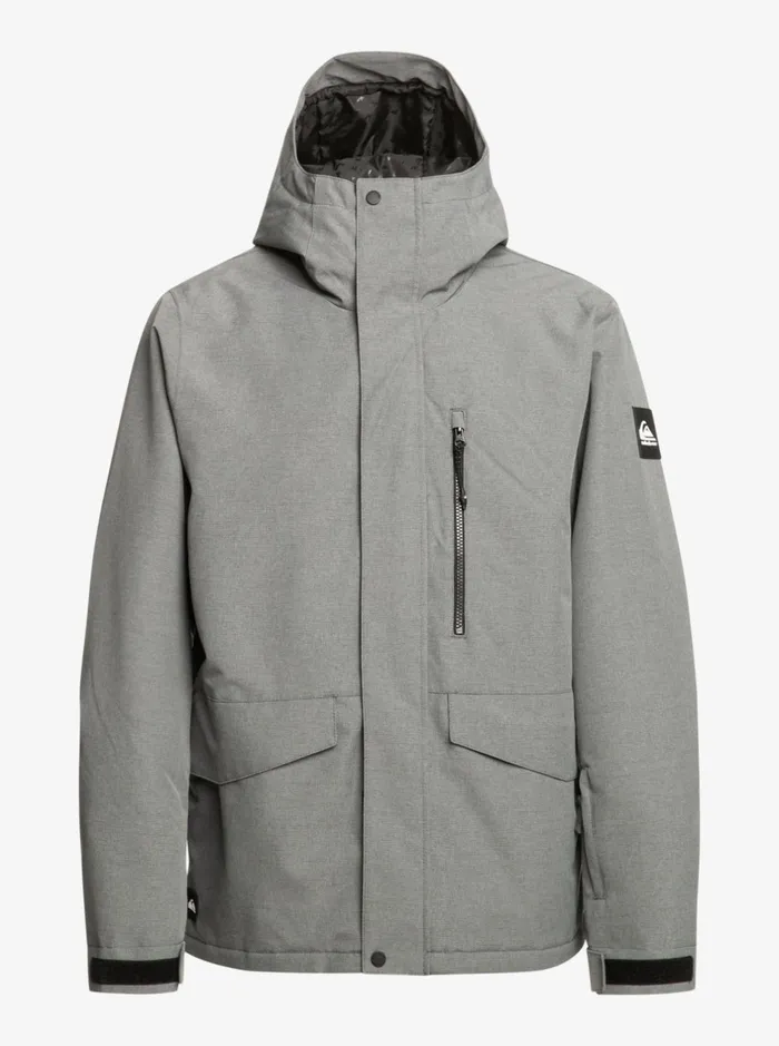 Jackets Men Quiksilver Mission Solid Insulated Grey Snow Jacket Heather Grey Jackets Men Quiksilver Mission Solid Insulated Grey Snow Jacket Heather Grey