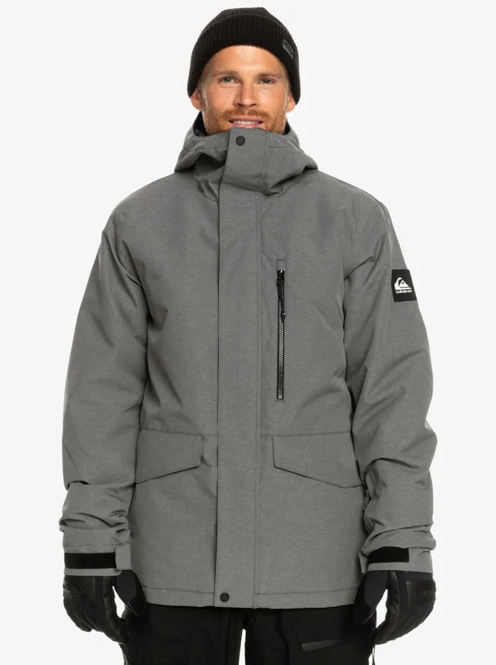 Jackets Men Quiksilver Mission Solid Insulated Grey Snow Jacket Heather Grey Jackets Men Quiksilver Mission Solid Insulated Grey Snow Jacket Heather Grey