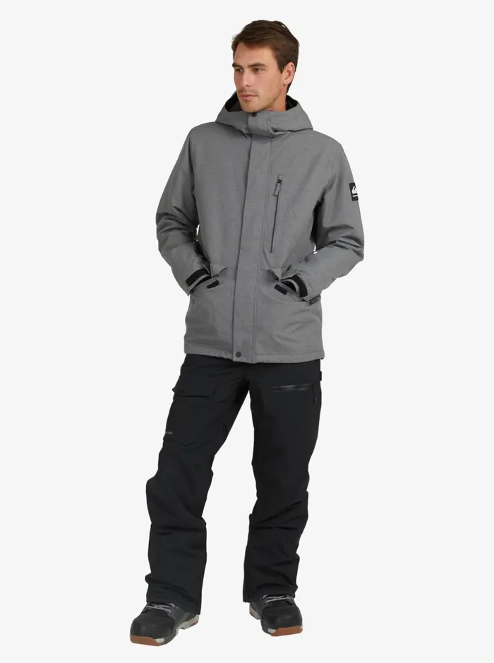 Jackets Men Quiksilver Mission Solid Insulated Grey Snow Jacket Heather Grey Jackets Men Quiksilver Mission Solid Insulated Grey Snow Jacket Heather Grey