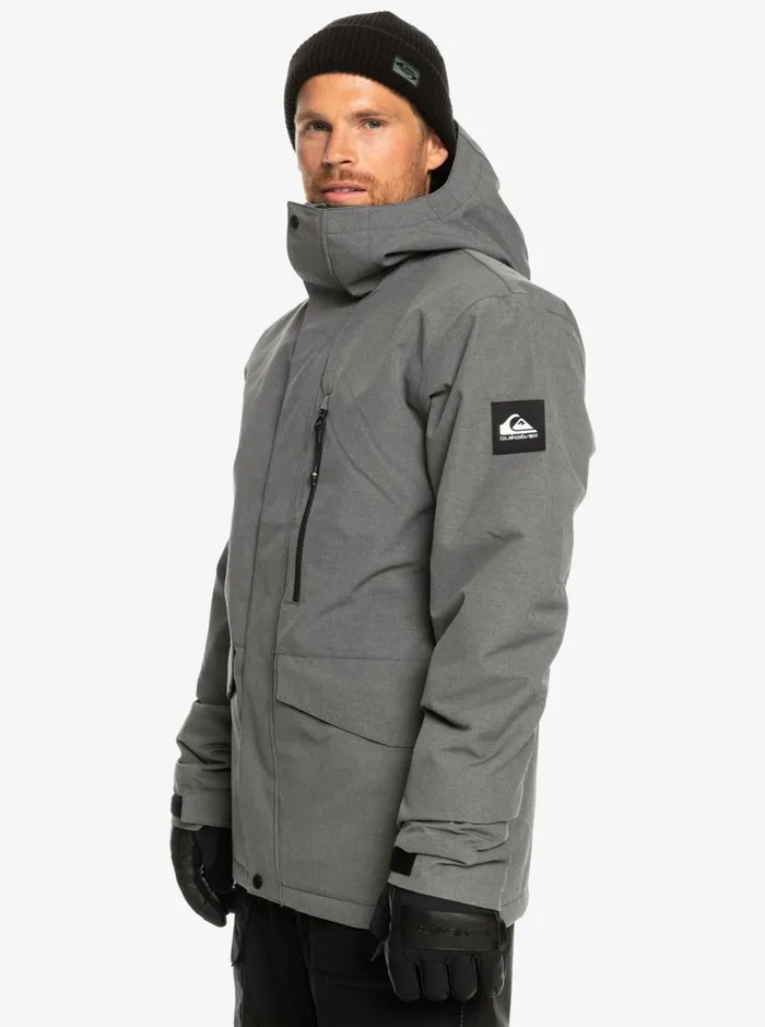 Jackets Men Quiksilver Mission Solid Insulated Grey Snow Jacket Heather Grey Jackets Men Quiksilver Mission Solid Insulated Grey Snow Jacket Heather Grey