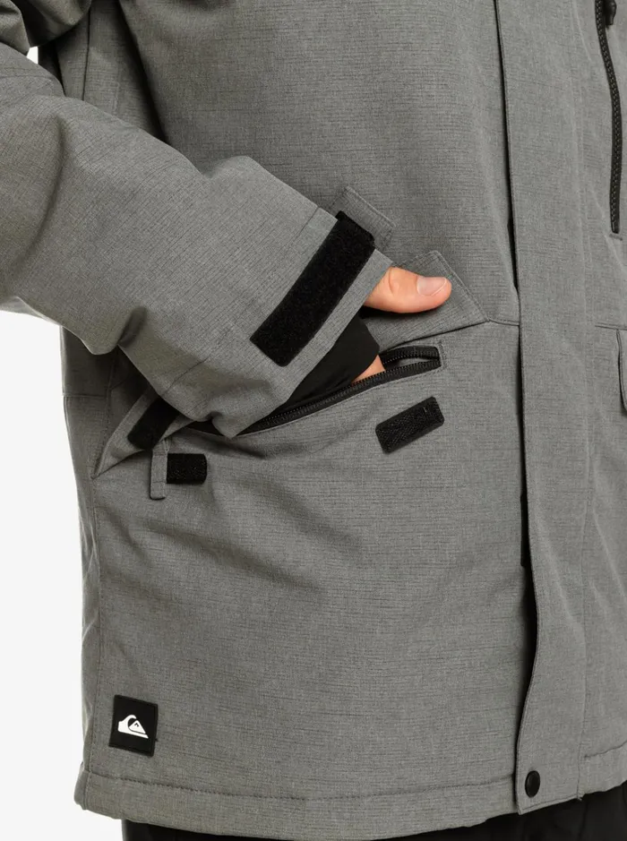 Jackets Men Quiksilver Mission Solid Insulated Grey Snow Jacket Heather Grey Jackets Men Quiksilver Mission Solid Insulated Grey Snow Jacket Heather Grey
