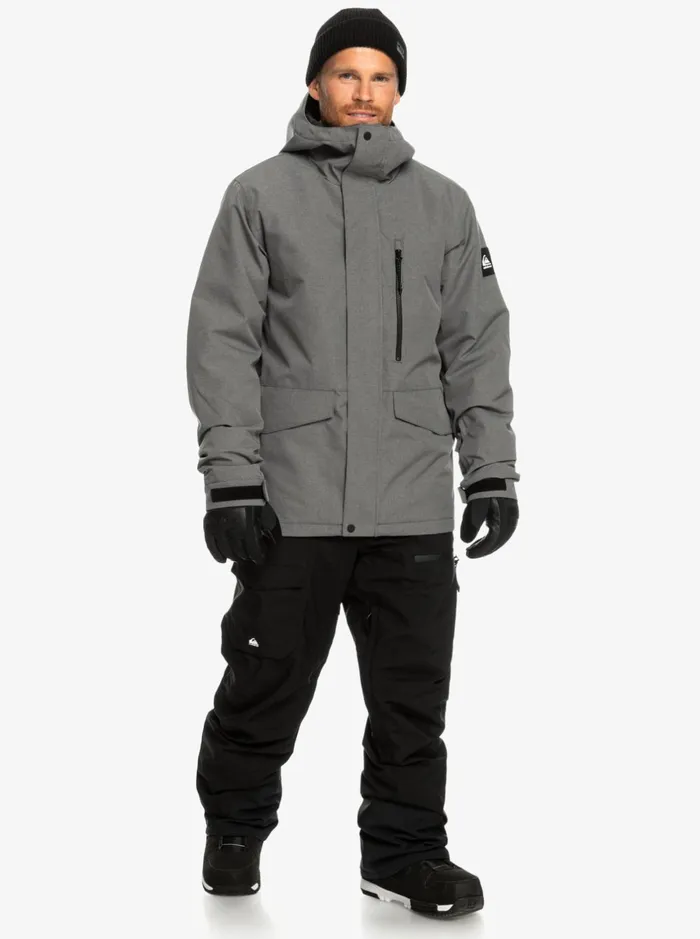 Jackets Men Quiksilver Mission Solid Insulated Grey Snow Jacket Heather Grey Jackets Men Quiksilver Mission Solid Insulated Grey Snow Jacket Heather Grey