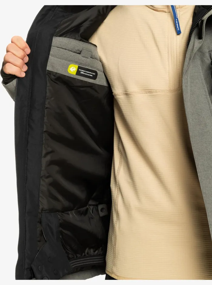 Jackets Men Quiksilver Mission Solid Insulated Grey Snow Jacket Heather Grey Jackets Men Quiksilver Mission Solid Insulated Grey Snow Jacket Heather Grey