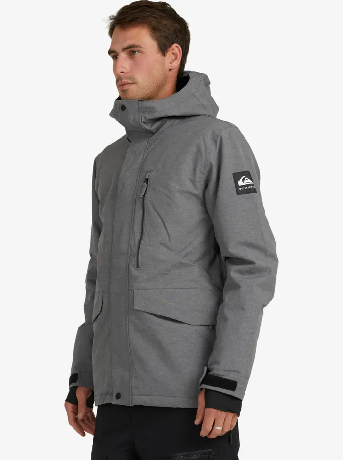Jackets Men Quiksilver Mission Solid Insulated Grey Snow Jacket Heather Grey Jackets Men Quiksilver Mission Solid Insulated Grey Snow Jacket Heather Grey