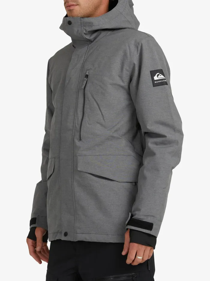 Jackets Men Quiksilver Mission Solid Insulated Grey Snow Jacket Heather Grey Jackets Men Quiksilver Mission Solid Insulated Grey Snow Jacket Heather Grey