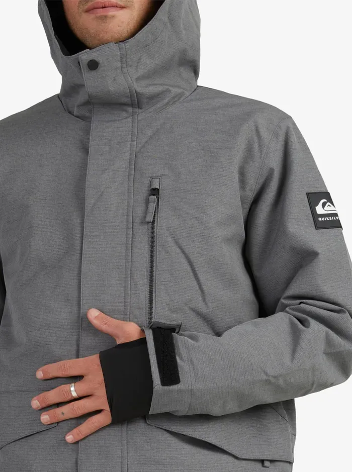 Jackets Men Quiksilver Mission Solid Insulated Grey Snow Jacket Heather Grey Jackets Men Quiksilver Mission Solid Insulated Grey Snow Jacket Heather Grey
