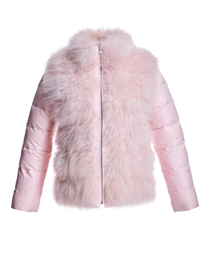 Jackets Women039s Maximilian Cashmere Goat Trimmed Puffer Jacket