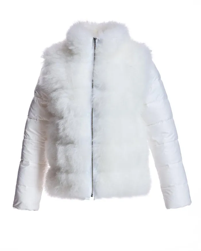 Jackets Women039s Maximilian Cashmere Goat Trimmed Puffer Jacket