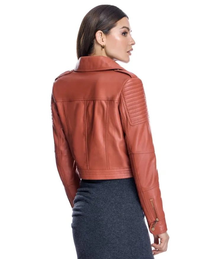 Jackets Women039s Maximilian Cropped Leather Biker Jacket