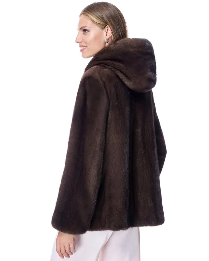 Jackets Women039s Maximilian Hooded Mink Jacket