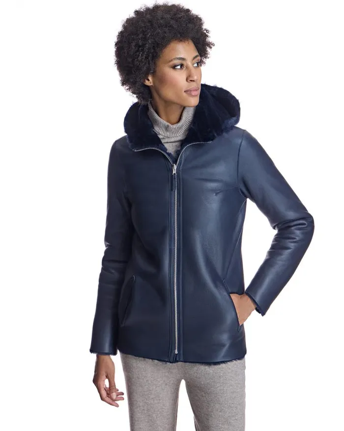 Jackets Women039s Maximilian Hooded Shearling Jacket