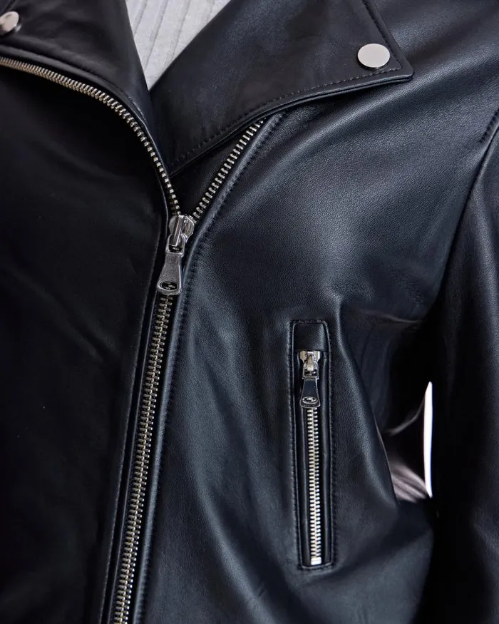 Jackets Women039s Maximilian Julia and Stella Leather Moto Jacket With Fringes
