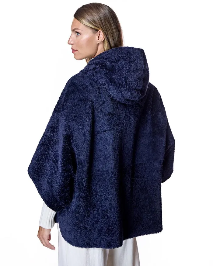 Jackets Women039s Maximilian Julia and Stella Reversible Hooded Shearling Cape