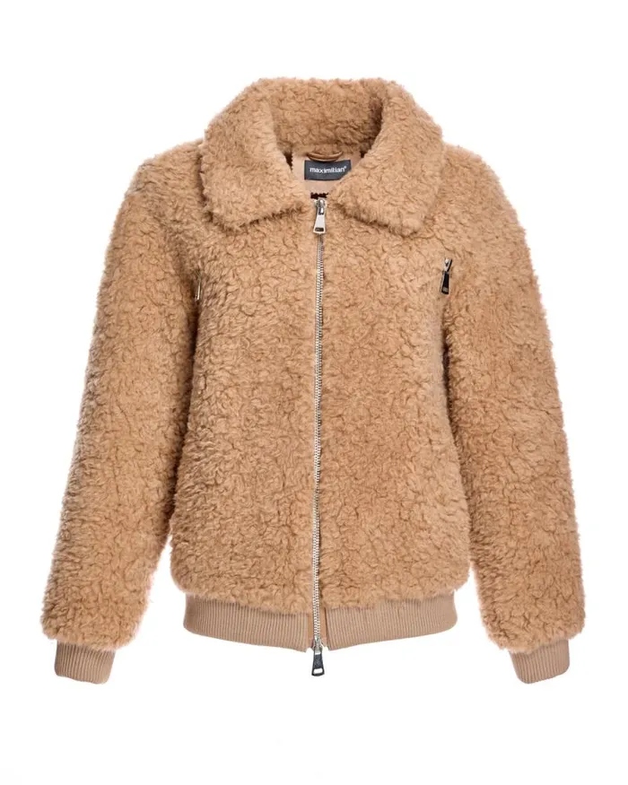 Jackets Women039s Maximilian Julian and Stella Lamb039s Wool Bomber Jacket