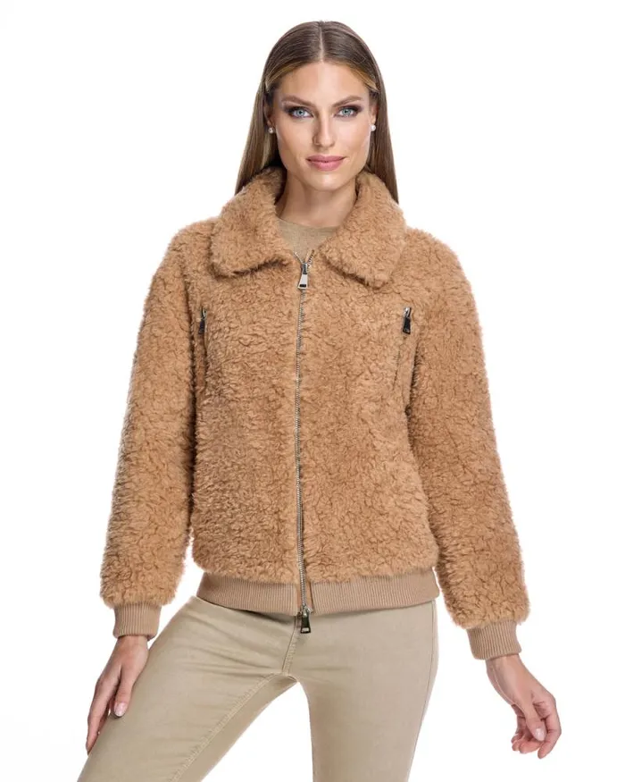 Jackets Women039s Maximilian Julian and Stella Lamb039s Wool Bomber Jacket