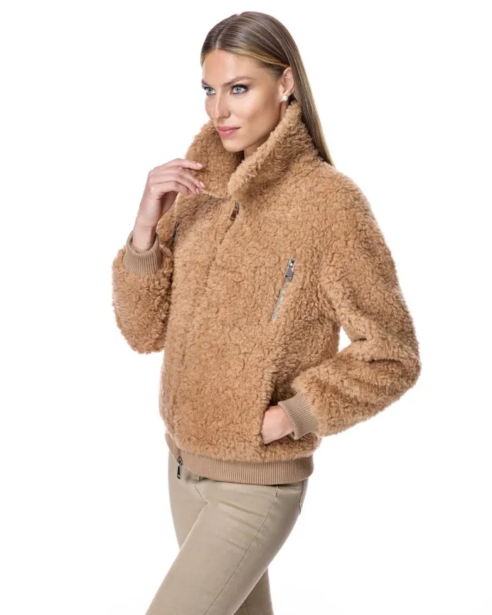 Jackets Women039s Maximilian Julian and Stella Lamb039s Wool Bomber Jacket