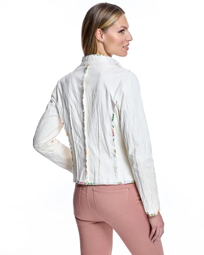 Jackets Women039s Maximilian Leather Jacket With Floral Detail