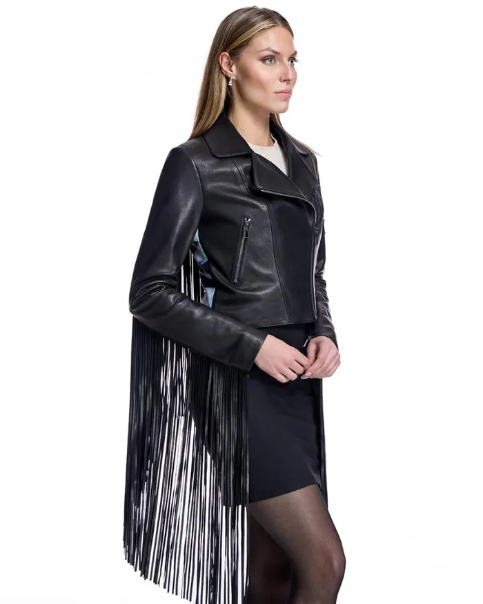 Jackets Women039s Maximilian Leather Jacket With Fringes