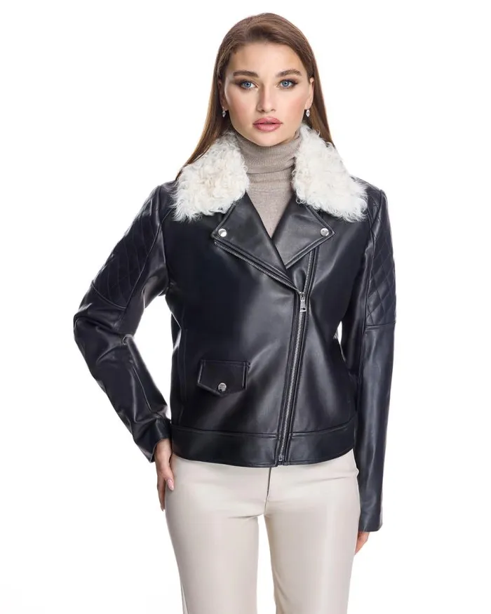 Jackets Women039s Maximilian Leather Jacket With Lamb Collar