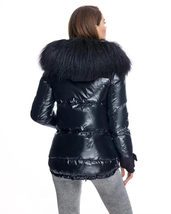 Jackets Women039s Maximilian Nylon Jacket With Tibetan Lamb Trimmed Hood