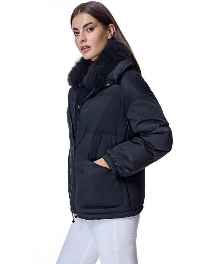 Jackets Women039s Maximilian Polyblend Jacket With Cashmere Lamb Trim