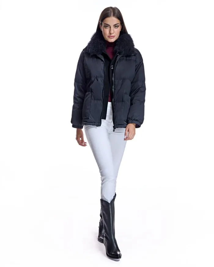 Jackets Women039s Maximilian Polyblend Jacket With Cashmere Lamb Trim