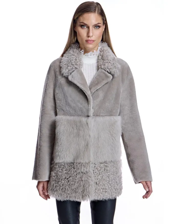 Jackets Women039s Maximilian Reversible Mixed Media Shearling Jacket