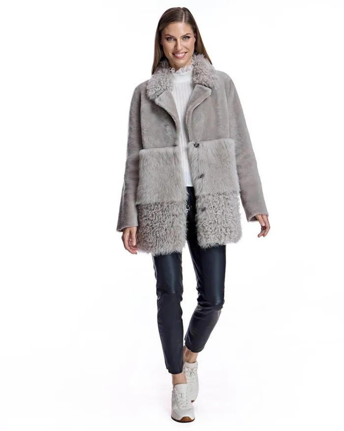 Jackets Women039s Maximilian Reversible Mixed Media Shearling Jacket