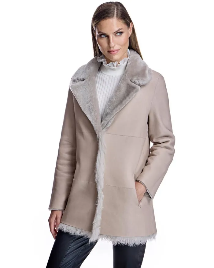 Jackets Women039s Maximilian Reversible Mixed Media Shearling Jacket