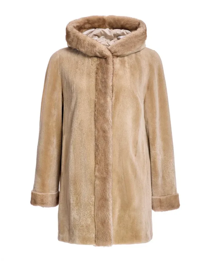 Jackets Women039s Maximilian Reversible Sheared Mink Jacket With Hood
