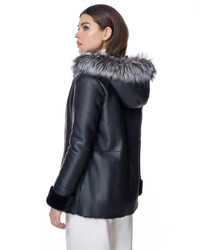 Jackets Women039s Maximilian Shearling Lamb Jacket With Fox Trimmed Hood