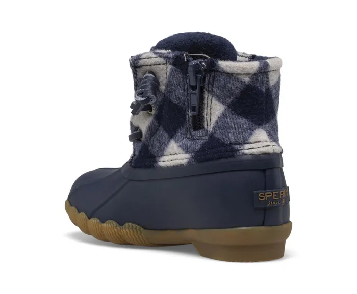 Kids Saltwater Junior Duck Boot Navy Plaid Sperry Boots Kids Saltwater Junior Duck Boot Navy Plaid Sperry Boots