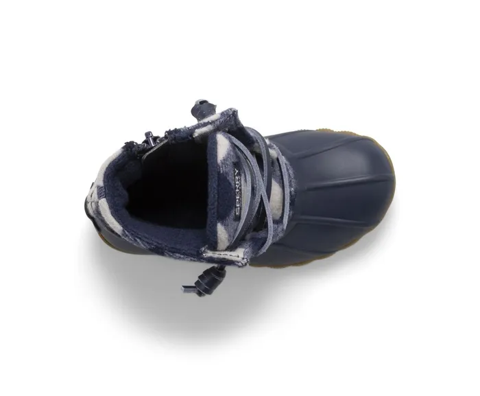 Kids Saltwater Junior Duck Boot Navy Plaid Sperry Boots Kids Saltwater Junior Duck Boot Navy Plaid Sperry Boots