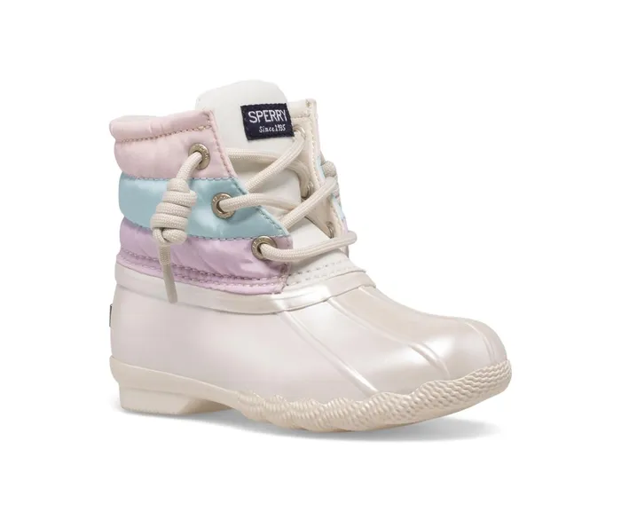 Kids Saltwater Junior Duck Boot Pastel Multi Sperry Boots Kids Saltwater Junior Duck Boot Pastel Multi Sperry Boots