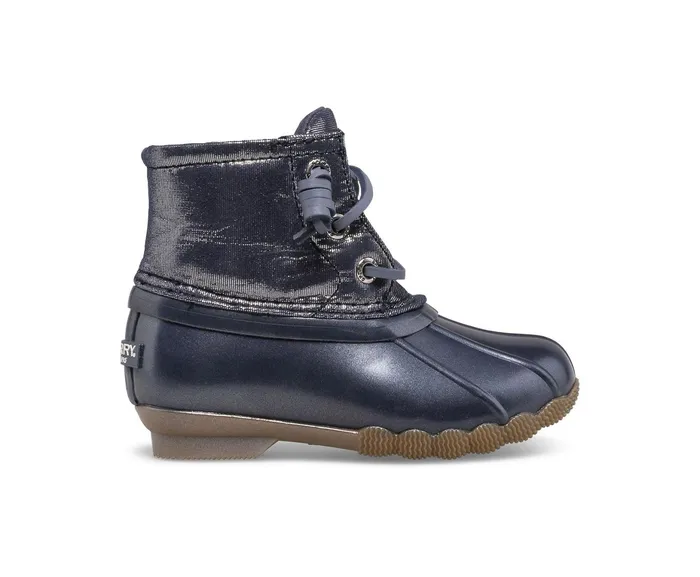 Kids Saltwater Metallic Duck Boot Blue Sperry Boots